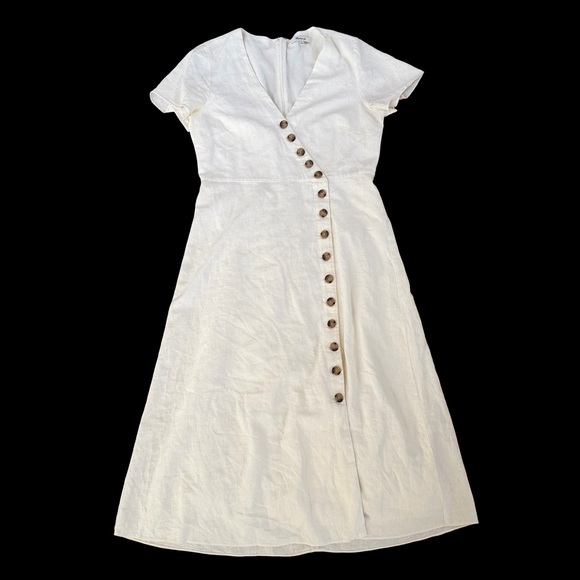 Madewell Karell Linen Blend Midi Dress - Picture 4 of 11